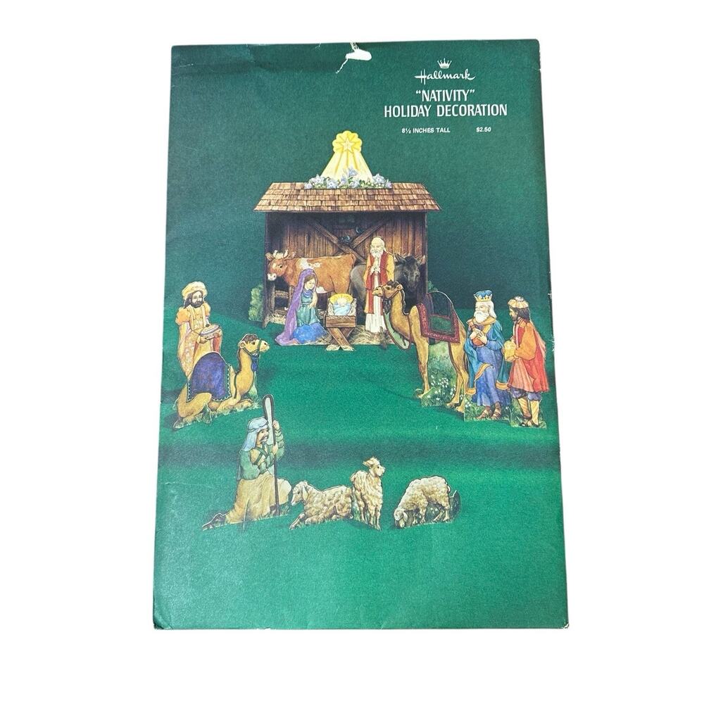 Vtg Hallmark NATIVITY Christmas Holiday Display Decoration Paper Cutoutsβ 1980s